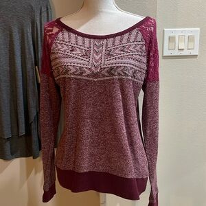 Miss me sweater burgundy